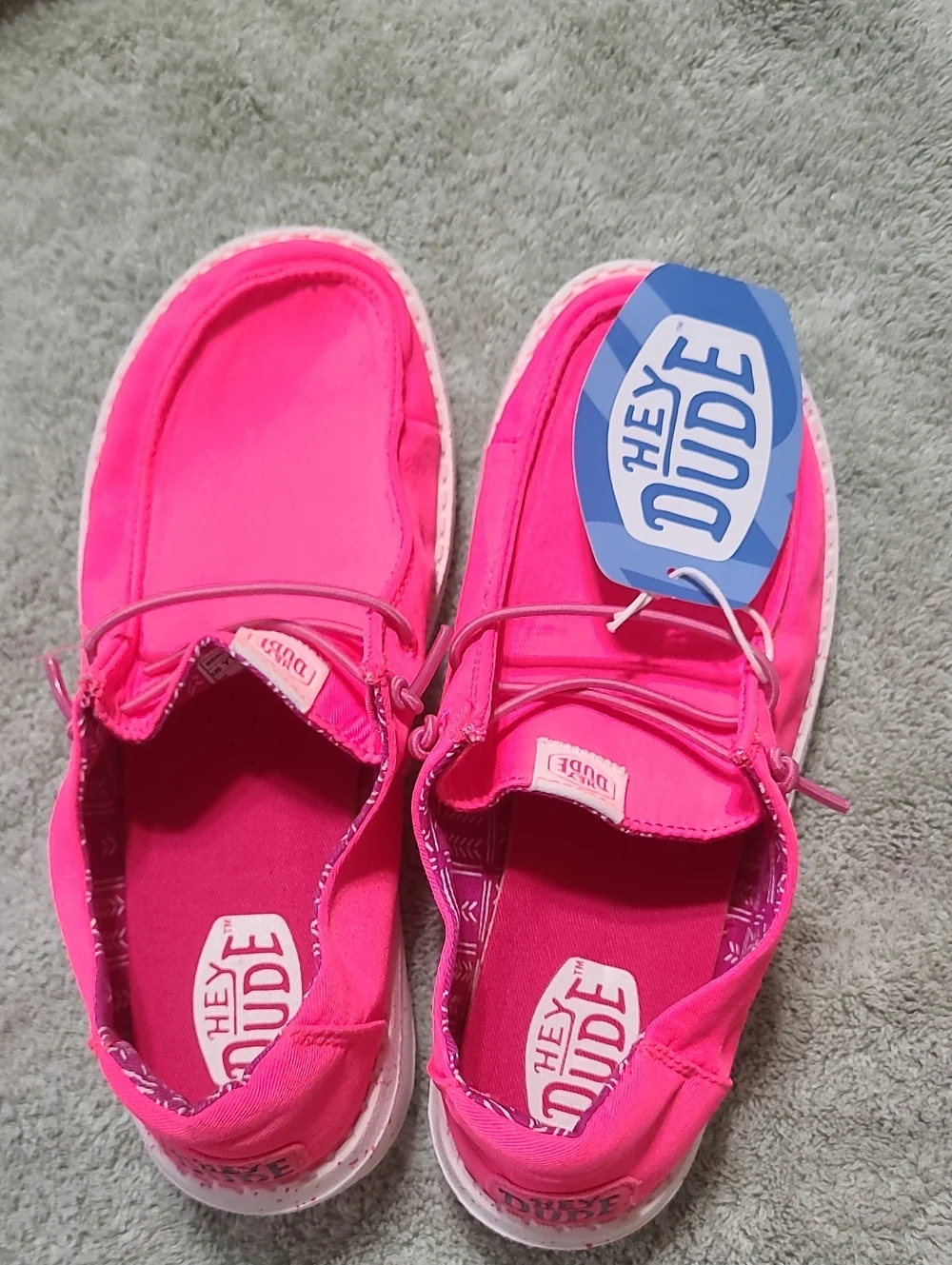 Hey Dude Kids Moccasins in Bright Pink